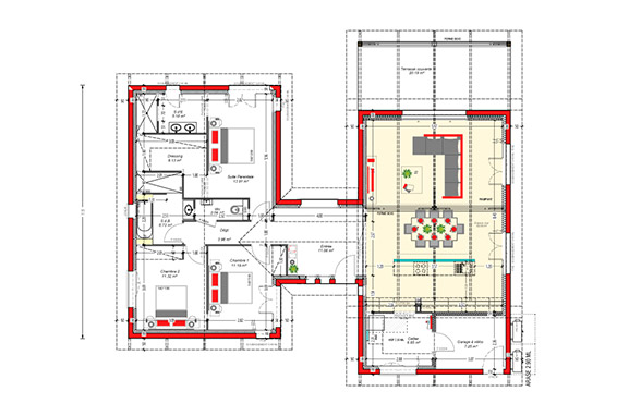 128 m² - 2 ch. + Suite parentale