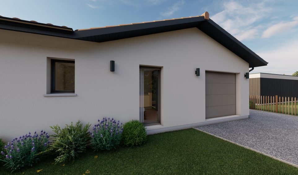 Une façade avec un beau travaille de pente de toit qui apporte du style