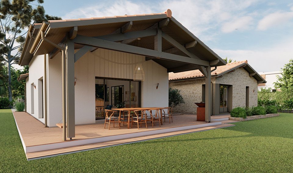 Modèle heva 128 m² avec garage à vélo par Alpha constructions