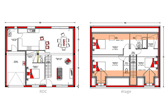 4 ch. + garage - 107 m²