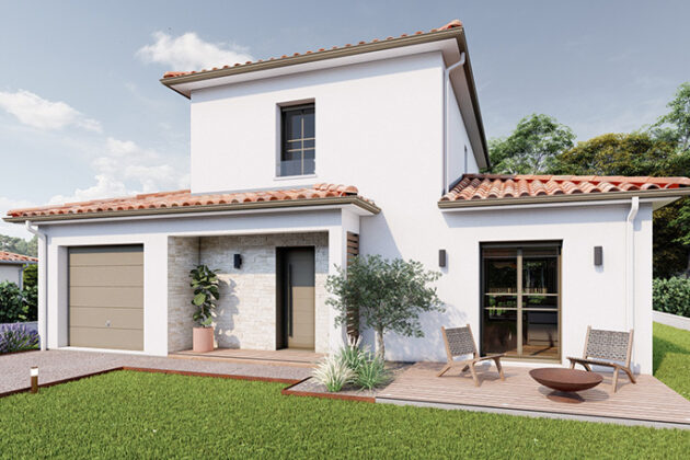 Plan maison étage partiel Alpha constructions, 110m2 2 chambres.