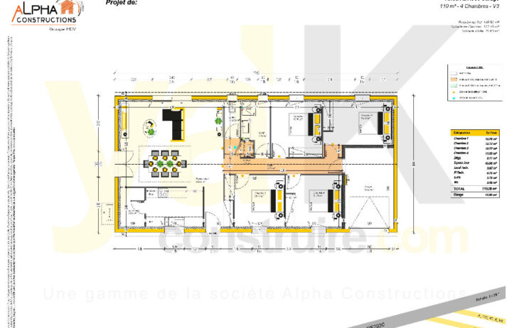 votre maison de 110m2 sur un terrain de 770m2 sur la commune de Cissac-Médoc au prix de 256500&euro; avec Alpha Constructions