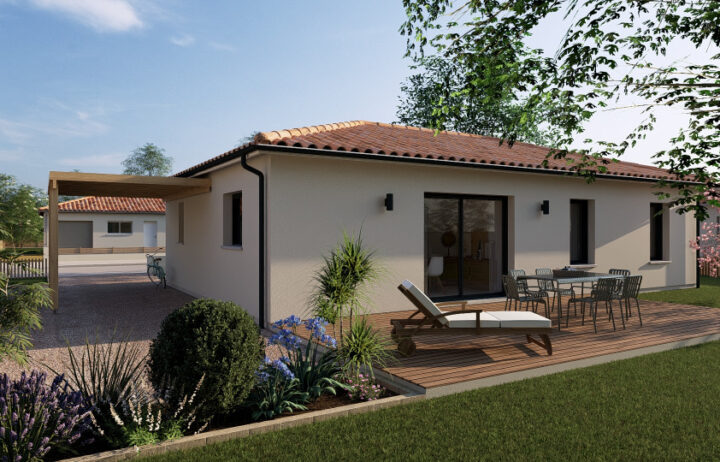 votre maison de 90m2 sur un terrain de 1400m2 sur la commune de Luzech au prix de 190000&euro; avec Alpha Constructions