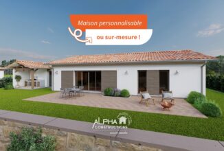 votre maison de 90m2 sur un terrain de 800m2 sur la commune de Portets au prix de 273413&euro; avec Alpha Constructions