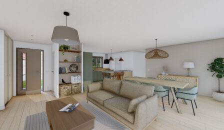 votre maison de 74m2 sur un terrain de 525m2 sur la commune de Saint-Pierre-d&rsquo;Aurillac au prix de 184763&euro; avec Alpha Constructions