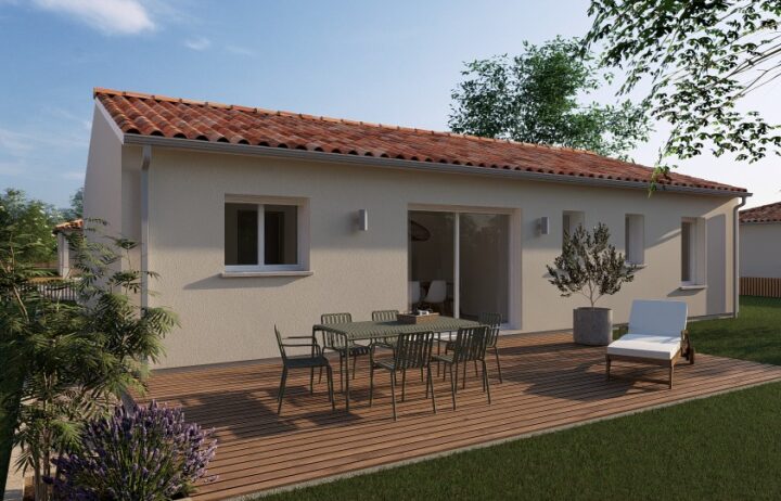 votre maison de 80m2 sur un terrain de 1390m2 sur la commune de Saint-Pierre-de-Mons au prix de 215100€ avec Alpha Constructions