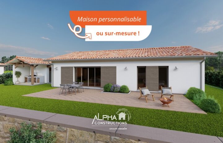 votre maison de 74m2 sur un terrain de 605m2 sur la commune de Arbanats au prix de 285396€ avec Alpha Constructions