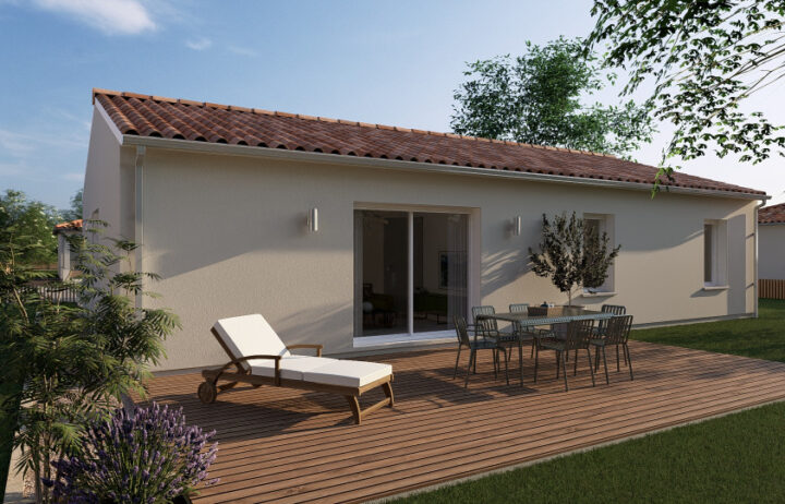 votre maison de 100m2 sur un terrain de 1060m2 sur la commune de Bias au prix de 219600€ avec Alpha Constructions