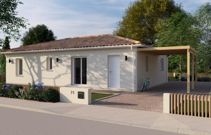 votre maison de 90m2 sur un terrain de 420m2 sur la commune de Créon au prix de 230000€ avec Alpha Constructions