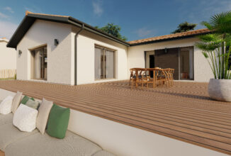 votre maison de 85m2 sur un terrain de 381m2 sur la commune de Grézac au prix de 228212&euro; avec Alpha Constructions