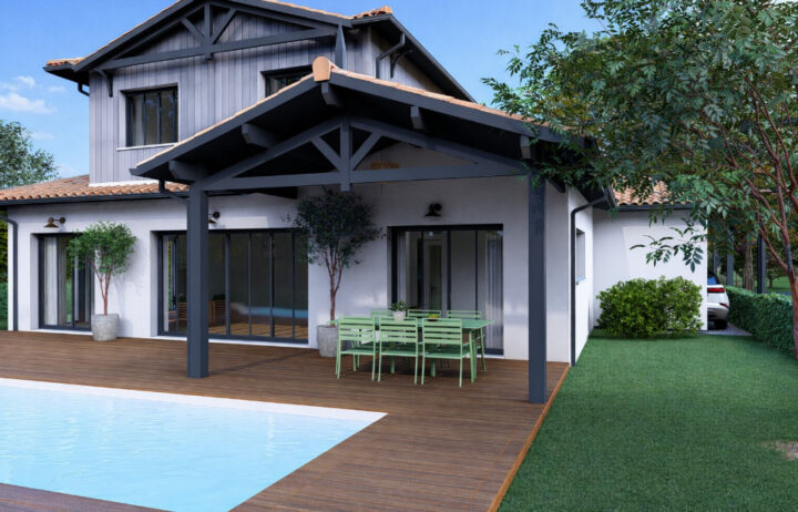 votre maison de 170m2 sur un terrain de 720m2 sur la commune de Lacanau au prix de 750000€ avec Alpha Constructions