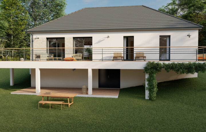 votre maison de 100m2 sur un terrain de 1200m2 sur la commune de Lissac-sur-Couze au prix de 461000€ avec Alpha Constructions