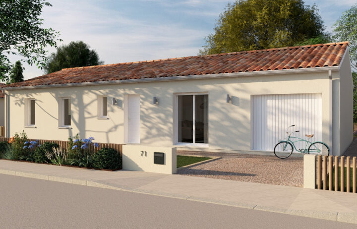 votre maison de 110m2 sur un terrain de 569m2 sur la commune de Meursac au prix de 239000&euro; avec Alpha Constructions