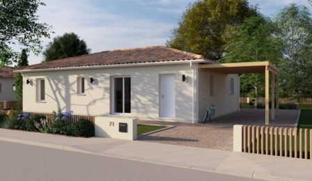 votre maison de 90m2 sur un terrain de 590m2 sur la commune de Portets au prix de 244526&euro; avec Alpha Constructions