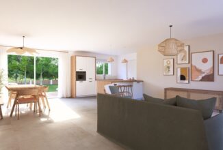 votre maison de 80m2 sur un terrain de 707m2 sur la commune de Belin-Béliet au prix de 283850&euro; avec Alpha Constructions