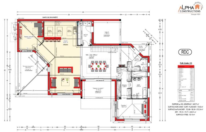 votre maison de 190m2 sur un terrain de 2140m2 sur la commune de Latresne au prix de 967000&euro; avec Alpha Constructions
