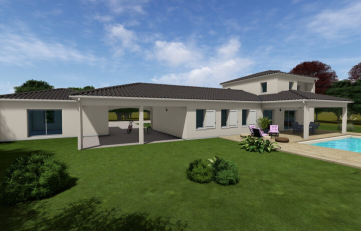 votre maison de 198m2 sur un terrain de 1950m2 sur la commune de Sainte-Lheurine au prix de 421580&euro; avec Alpha Constructions