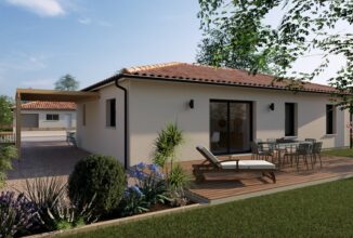 votre maison de 80m2 sur un terrain de 570m2 sur la commune de Salles au prix de 307900&euro; avec Alpha Constructions