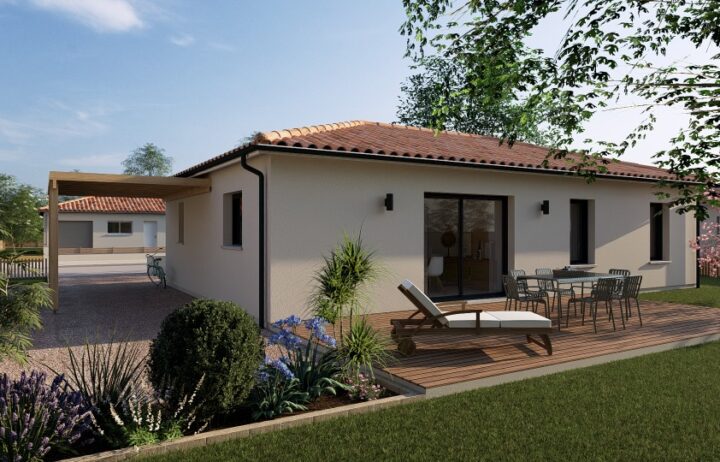 votre maison de 80m2 sur un terrain de 570m2 sur la commune de Salles au prix de 307900&euro; avec Alpha Constructions